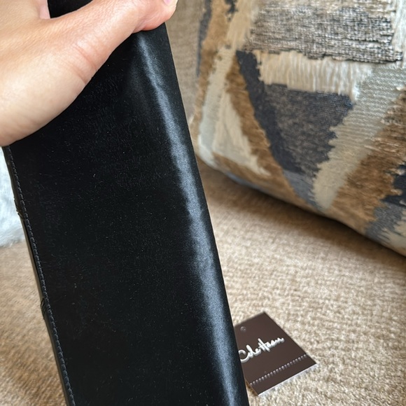 NWT Cole Haan small flap black satin clutch - Picture 8 of 8